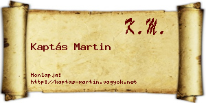 Kaptás Martin névjegykártya